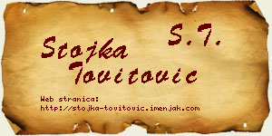 Stojka Tovitović vizit kartica